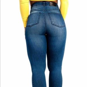 Womens Contour High Waisted Fitjeans - Azure Blue